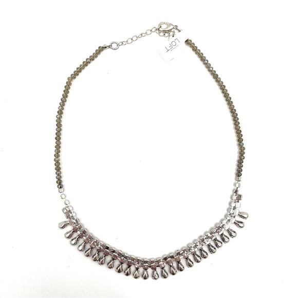 ANN TAYLOR LOFT Necklace Multicolor Jewels Teardrop Cocktail Occassion 20.5” NWT - Picture 2 of 6